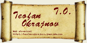 Teofan Okrajnov vizit kartica